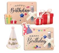 Rieoany Tarjeta de Cumpleaños de Madera con porta-dinero, Regalo Creativo de Cumpleaños para Dar Dinero Tarjeta Felicitacion Cumpleaños Regalo, Postal para Hombres Mujeres Niñas Niños, 2 Piezas