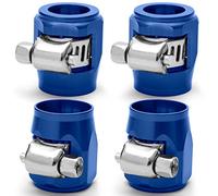 Rierdge AN6 Abrazadera de acabado de manguera flexible Clip de tubo de manguera de goma con banda de tornillo para gas/aceite/combustible/diesel/aire y tubo de manguera de agua, azul, 4 piezas