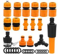 Rierousy Juego de conectores de manguera de 16 piezas, 1/2 pulgadas, compatible con Gardena, conexión rápida, conectores sin fugas para grifo y riego