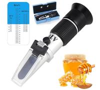 Rierousy Refractómetro de miel 3 en 1 con triple escala (agua: 12 - 27%, Brix: 58-90%, Be': 38-43°), refractómetro de azúcar para medir miel, jarabe, mermelaza, etc