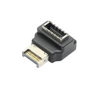 Riertostng Adaptador USB 3.0 Tipo E a 90 Grados, Conector Interno de Ángulo Derecho USB Tipo E Macho a Hembra para Placa Base de Computadora, Alta Velocidad 5Gbps - Down/B