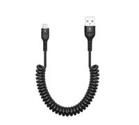 Riertostng Cable de extensión micro USB de 1 a 3 FT en espiral USB A macho a micro conector de carga y transferencia de datos para smartphone, tablet y otros dispositivos con conexión