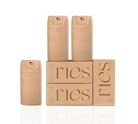 RIES Juego de 3 botellas de viaje sin aire (1.7 onzas) para champú, acondicionador, cuerpo, cara, a prueba de fugas, aprobado por la TSA, apto para lavavajillas, Arena atípica