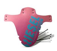 Riesel Design - Guardabarros - Modelo Schlamm - PE - Incluye Collares Rilsan/para Todos los tamaños de Bicicleta, neumáticos de hasta 2,6 Pulgadas - Made in Germany - Flipflop Red-Gold