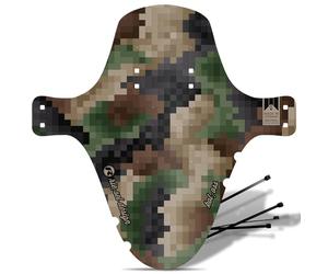 Riesel Design - Guardabarros Mudguard KOL:OSS XL MTB con Bridas para Cables - Guardabarros Elegante para MTB - Protección contra Salpicaduras para Todos los tamaños de Ruedas - 2023/24 (Pixel Camo)
