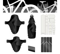 Riesel Design Jobrad Bundle MTB - Guardabarros Delantero y Trasero y Protector de Marco y Pegatinas Reflectantes en Kit para Todos los tamaños de Bicicleta (BTT)