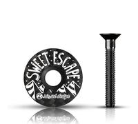 Riesel Design - Stem Cap - Tapón de Bicicleta de Alta Gama de Carbono + Tornillos de Aluminio anodizado - 6 g. Talla 1 1/8 '' - Vanlife