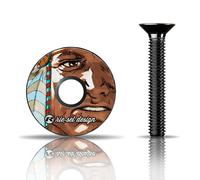 Riesel Design Stem Cap - Tapón de direción para Bicicleta de Alta Gama de Carbono + Tornillos de Aluminio anodizado - 6 g. !!! Tamaño 1 1/8'' - Chief