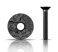 Riesel Design Stem Cap - Tapón de direción para Bicicleta de Alta Gama de Carbono + Tornillos de Aluminio anodizado - 6 g. !!! Tamaño 1 1/8'' - Japan