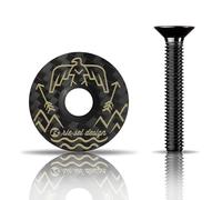 Riesel Design Stem Cap - Tapón de direción para Bicicleta de Alta Gama de Carbono + Tornillos de Aluminio anodizado - 6 g. !!! Talla 1 1/8'' - Eagle