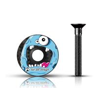 Riesel Design Stem Cap - Tapón de direción para Bicicleta de Alta Gama de Carbono + Tornillos de Aluminio anodizado - 6 g. !!! Tamaño 1 1/8'' - Monster Blue