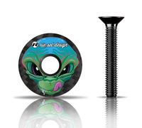 Riesel Design - Tapón de dirección de Carbono con Tornillos de Aluminio para Bicicleta de Carreras, Gravel, Cyclocross, MTB/Potence y Tapa de Juego de dirección para Varilla de Horquilla de 1 1/8