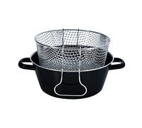 Riess, 0052-022 - Sartén de Patatas Fritas con Inserto 24, Color Negro, diámetro 24 cm, Altura 10,5 cm (sin Inserto 9,7 cm), esmaltado, Color Negro