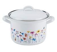 Riess Cacerola con Tapa Maceta, Esmalte, Blanco, 16 cm