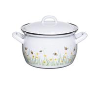 Riess, 0164-137, Olla con tapa, 16 cm, 1,5 L, LBH 22,5 x 17,7 x 15,5 cm, peso 1,054 kg, abeja de barrio, esmalte (0164-137)