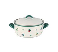 Riess, 0170-049 - Cacerola con tapa 18 (18 cm de diámetro, 1,5 litros, altura 14,6 cm), color blanco con flores dispersas, inducción