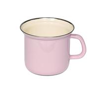 Riess, 0269-006, cacerola con borde cromado 12, CLASSIC - COLORIDO/PASTEL, color rosa, diámetro 12 cm, altura 11,4 cm, capacidad 1 litro, esmalte, SIN TAPA, tapa opcional, inducción.