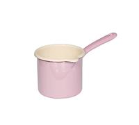 Riess, 0285-006 - Vaso para sorber con asa 12, clásico, color rosa, diámetro 12 cm, altura 13,7 cm, capacidad 1,0 l, esmalte, olla para leche, inducción