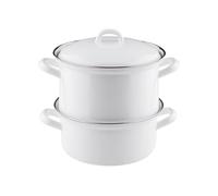 Riess Cocina de patatas 0286-033 – Tapa esmaltada – 19 cm alto, 18 cm diámetro – Classic Weiss