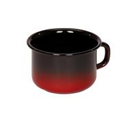 Riess, 0299-020 - Cuenco alto, cuenco de café 10, diseño clásico, artículo especial, diámetro 10 cm, altura 7,4 cm, capacidad: 0,4 litros, esmalte, negro/rojo, inducción
