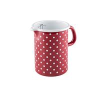 Riess, 0338-077, tamaño de cocina 10 1,00 L, color rojo, diámetro 10 cm, altura 14,8 cm, capacidad 1 litro, esmalte, rojo y blanco, inducción