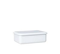 Riess, 0417-033, recipiente de compras con tapa, 23 x 15 x 7 cm, esmalte, diseño SERVE + STORE, blanco, peso 0,63 kg, LBH: 23,4 x 15,7 x 7 cm