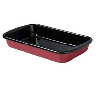 Riess, 0436-020, Cacerola 38/22,5, Classic - Color rojo, dimensiones 38 x 21,5 cm, altura 7,0 cm, esmalte, rojo/negro, sartén para asar, inducción