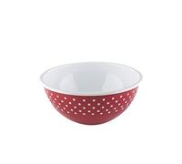Riess, 0465-077 COUNTRY - Cuenco para frutas y ensaladas, color rojo, diámetro 26 cm, altura 12 cm, capacidad 4,0 litros, esmaltado, rojo/blanco, inducción