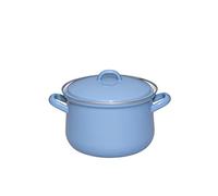 Riess, 0607-128 Classic Edition Nature Blue Medium - Olla con tapa (18 cm, 2,5 L, esmaltada, 1,41 kg, 2,5 L, 25,5 x 19,8 x 12,5 cm)