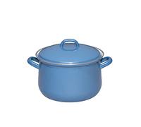 Riess, 0608-129 - Olla con tapa (20 cm, 3,5 L, esmalte, Classic Edition NATURE Blue Dark, 1,676 kg, 3,5 L, 28 x 21,8 x 13,4 cm)