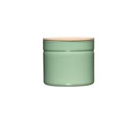 RIESS Bote de almacenamiento de esmalte con tapa de madera de fresno Truehomewear 12cm 1390ml verde