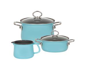 Riess NOUVELLE set básico esmaltado de 3 piezas - azul claro