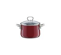 Olla para carne Riess NOUVELLE con tapa de cristal - 6,5 l, roja