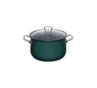 RIESS Olla para carne con tapa de cristal TEAL 24cm/6l Azul verdoso gasolina