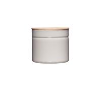 RIESS Recipiente de almacenamiento - Recipiente de esmalte con tapa de madera de fresno Truehomewear 12cm 1390ml gris