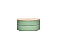RIESS Recipiente hermético - Recipiente de esmalte con tapa de madera de fresno Truehomewear 6cm 615ml verde