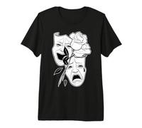 Ríete Ahora llora más Tarde Rose Blackwork Minimal Chicano Flash Camiseta Premium