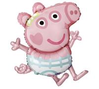 Riethmüller Globo grande con forma de Peppa Pig Evie H45, embalado, 63 cm x 81 cm, globo para cumpleaños infantiles y fiestas temáticas, decoración de fiesta de dibujos animados para niños