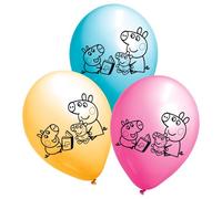 Riethmüller Peppa Pig 6 globos de látex de 27,5 cm - Globos para cumpleaños infantiles y fiestas temáticas - Decoración de fiesta de dibujos animados para niños