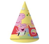 Riethmüller Peppa Pig 6 sombreros de fiesta - Divertidos sombreros de Peppa Pig para cumpleaños infantiles y fiestas temáticas - Decoración de dibujos animados y disfraz para niños