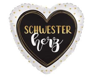 Riethmüller Riethmüller - Globo de aluminio premium con forma de corazón, corazón de la hermana, 45 cm, apto para helio, globo gigante