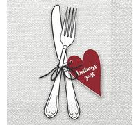 Riethmüller Servilletas de papel "Lieblingsgast" 33 cm x 33 cm, 16 unidades, grandes servilletas de papel con texto en alemán para fiestas y cenas, decoración de mesa
