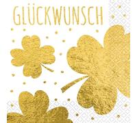 Riethmüller Servilletas "Felicitaciones" 33 cm x 33 cm, 16 unidades, servilletas de papel grandes con texto en alemán para cumpleaños, aniversario y aniversario, decoración de mesa