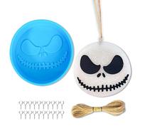 Rifanda Moldes de silicona para coche de pesadilla de Halloween, moldes de silicona para freshie, suministros de freshie para coche, kit de freshies de arcilla de silicona, moldes de jabón para