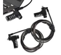 Rifeinoo - Cable antirrobo universal para PC portátil con combinación, 2 m, acero, código 4 dígitos giratorio, cerradura de aleación de zinc, compatible con HP/Dell/Samsung/Kensington (ranura de