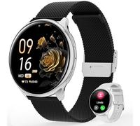 RifePhi Reloj Inteligente Mujer con Llamadas Bluetooth, 1.39'' Smartwatch, 100+ Modos Deportivos, 24H Pulsometro/SpO2/Monitor de Sueño/Podómetr/Calorías, Whatsapp Mensaje Android & iOS (Negro Plata)
