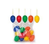 Riffelmacher 02007 - Huevos de Pascua Coloridos de plástico, 12 Unidades de 6 cm, decoración de Pascua, proyectos de Bricolaje, Huevos para Manualidades o Nido de Pascua