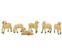 Riffelmacher 78037 - Juego de Figuras Pesebre para Belén (12 cm, 6 piezas), color blanco crema