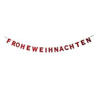Riffelmacher & Weinberger 12458 Texto Frohe Weihnachten, Madera, 190 x 10 x 0,7 cm, 1 Unidad, Color Rojo