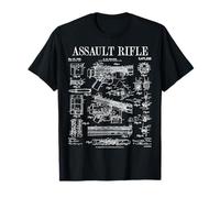 Rifle de asalto Vintage Gun Militar Arma Patente de arma de fuego Camiseta